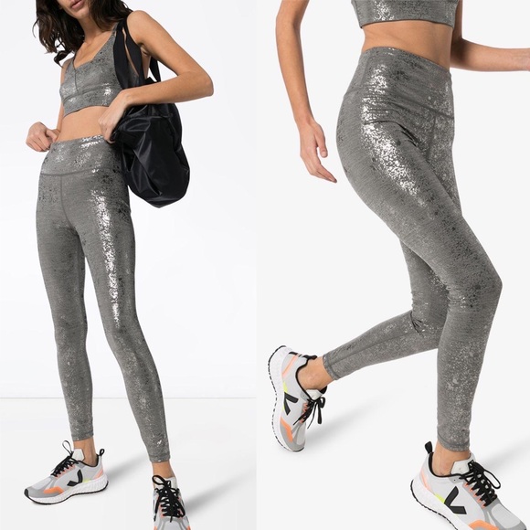 Sweaty Betty | Pants u0026 Jumpsuits | Sweaty Betty Grey Terrazzo Foil Print  Disco Metallic 78 Leggings | Poshmark